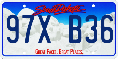SD license plate 97XB36