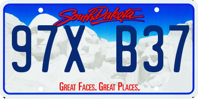 SD license plate 97XB37