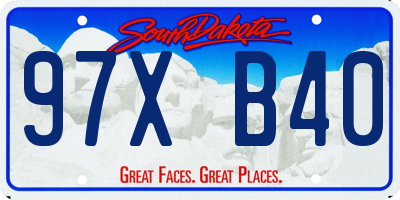 SD license plate 97XB40