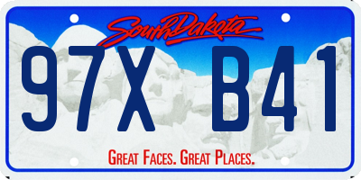 SD license plate 97XB41