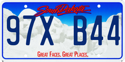 SD license plate 97XB44