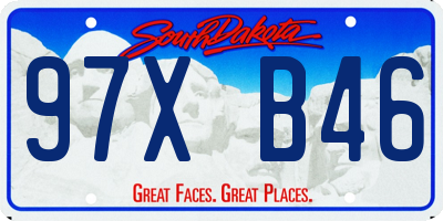 SD license plate 97XB46
