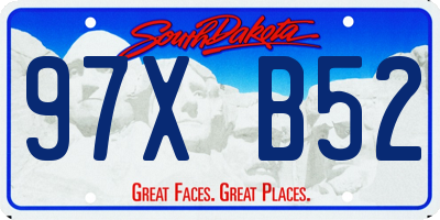 SD license plate 97XB52