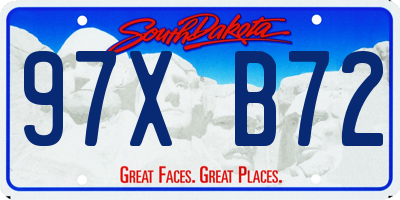 SD license plate 97XB72