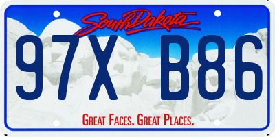 SD license plate 97XB86
