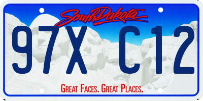 SD license plate 97XC12