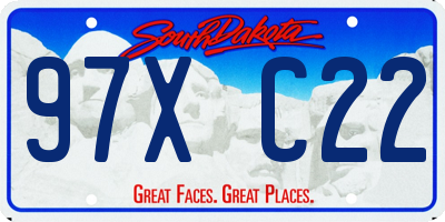 SD license plate 97XC22