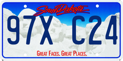 SD license plate 97XC24