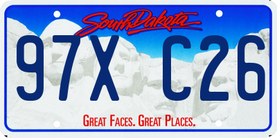SD license plate 97XC26