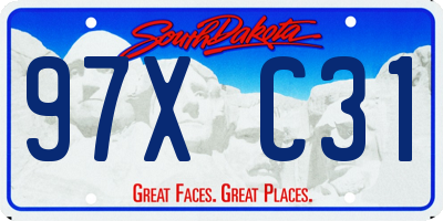 SD license plate 97XC31