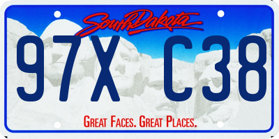 SD license plate 97XC38