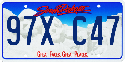 SD license plate 97XC47
