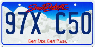 SD license plate 97XC50