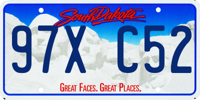 SD license plate 97XC52