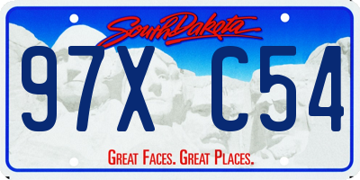 SD license plate 97XC54