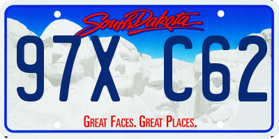 SD license plate 97XC62