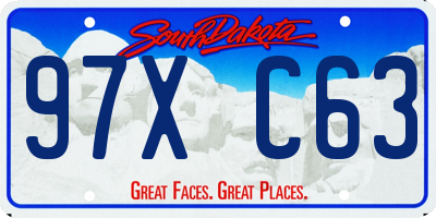 SD license plate 97XC63