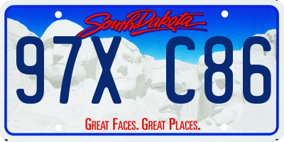 SD license plate 97XC86
