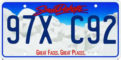 SD license plate 97XC92