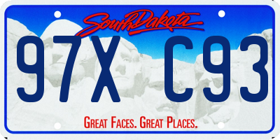 SD license plate 97XC93