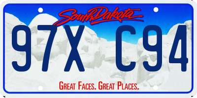 SD license plate 97XC94