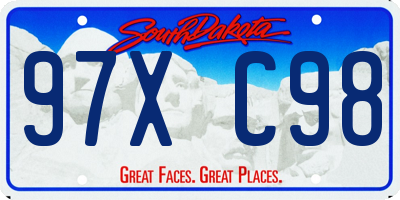 SD license plate 97XC98