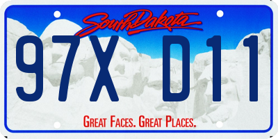 SD license plate 97XD11