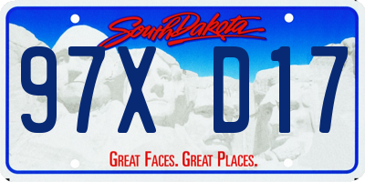 SD license plate 97XD17