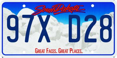 SD license plate 97XD28