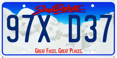 SD license plate 97XD37