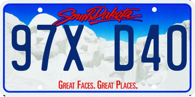 SD license plate 97XD40