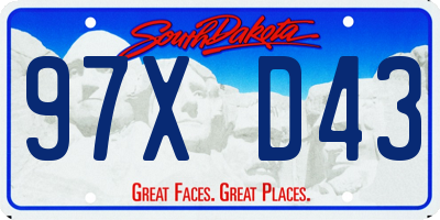 SD license plate 97XD43