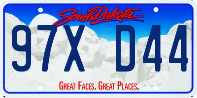 SD license plate 97XD44