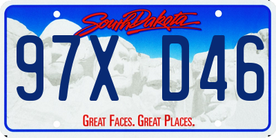 SD license plate 97XD46