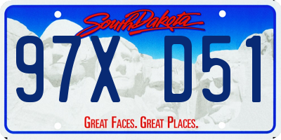 SD license plate 97XD51