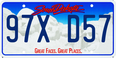 SD license plate 97XD57