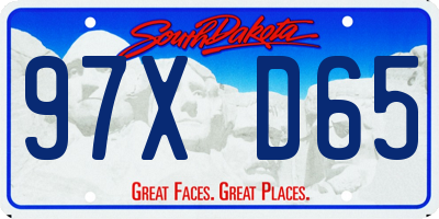 SD license plate 97XD65