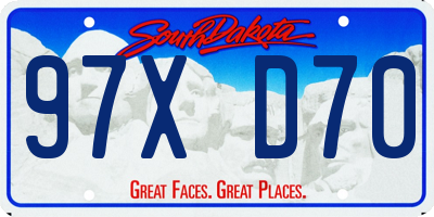 SD license plate 97XD70