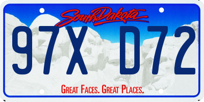 SD license plate 97XD72