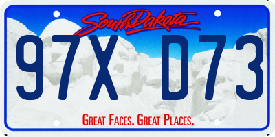 SD license plate 97XD73