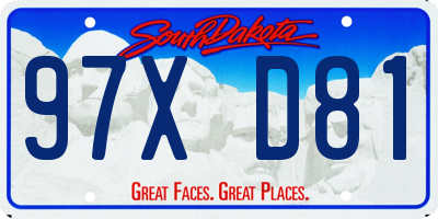 SD license plate 97XD81