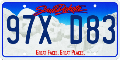 SD license plate 97XD83