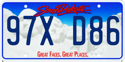 SD license plate 97XD86