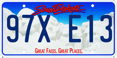 SD license plate 97XE13