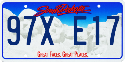 SD license plate 97XE17