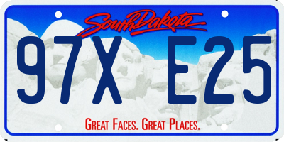 SD license plate 97XE25