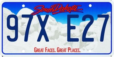 SD license plate 97XE27
