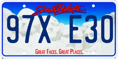 SD license plate 97XE30