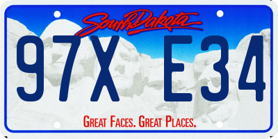 SD license plate 97XE34