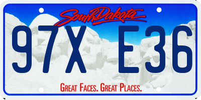 SD license plate 97XE36